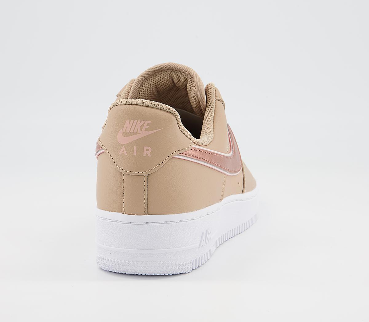 Nike Air Force 1 07 Trainers Nike Air Force 1 07 Trainers Hemp Metalic Rose Gold Soft Pink White