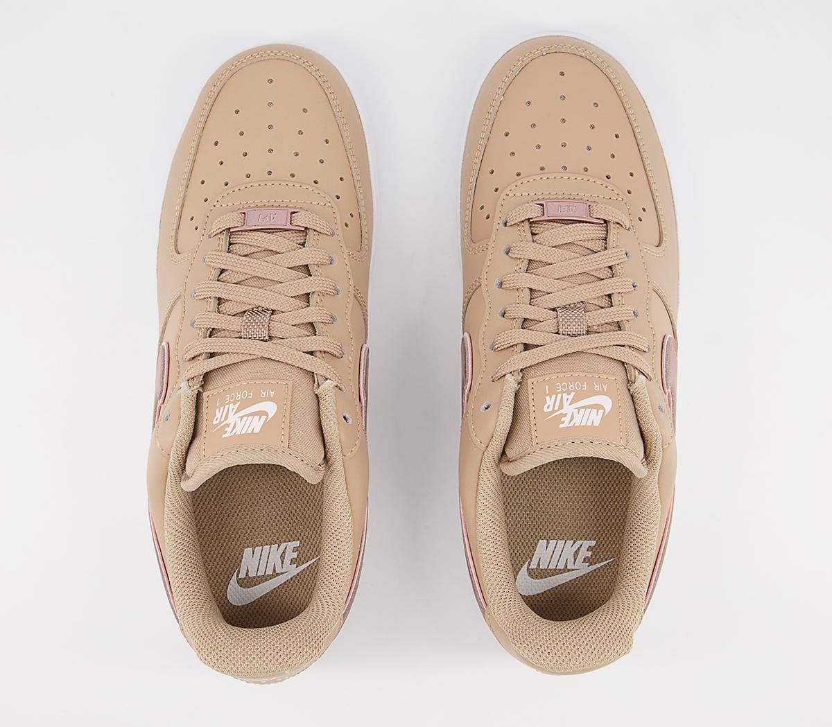 Nike Air Force 1 07 Trainers Nike Air Force 1 07 Trainers Hemp Metalic Rose Gold Soft Pink White