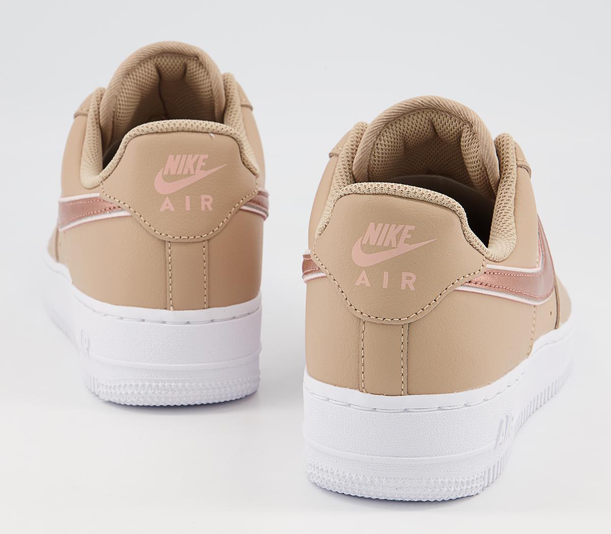 Nike Air Force 1 07 Trainers Nike Air Force 1 07 Trainers Hemp Metalic Rose Gold Soft Pink White