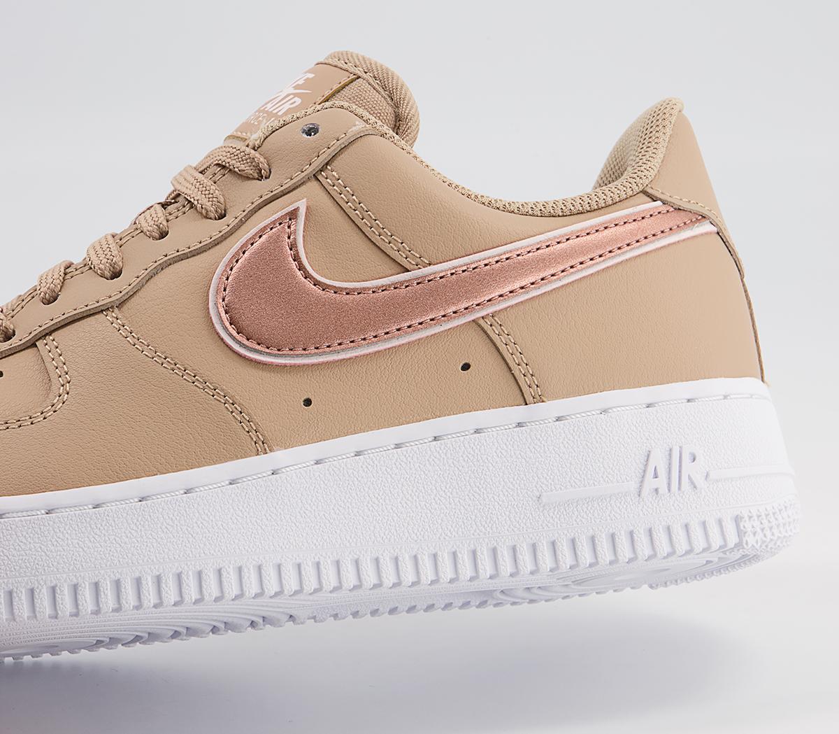 Nike Air Force 1 07 Trainers Nike Air Force 1 07 Trainers Hemp Metalic Rose Gold Soft Pink White