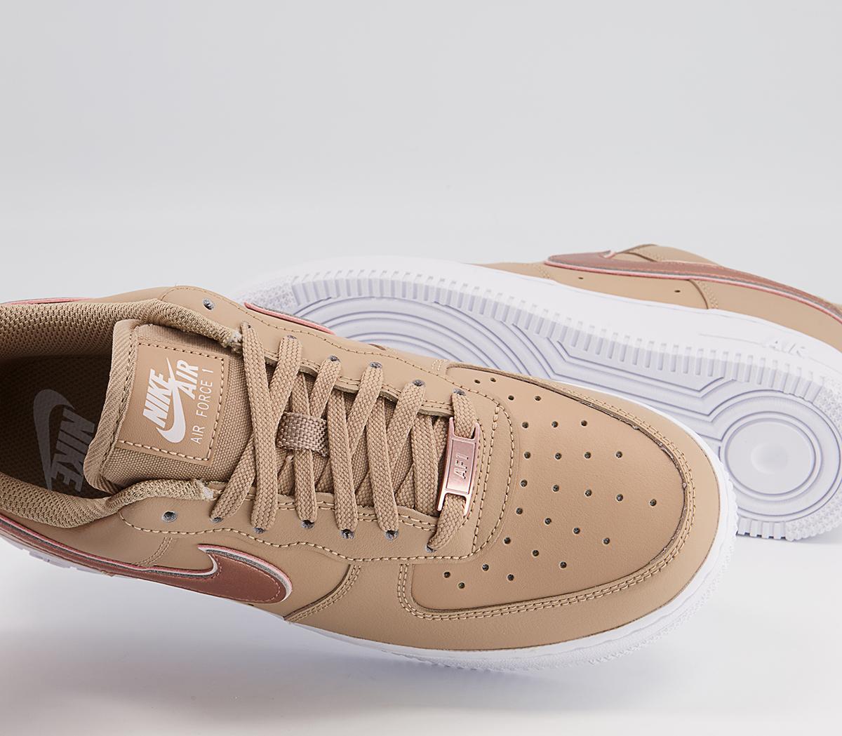 Nike Air Force 1 07 Trainers Nike Air Force 1 07 Trainers Hemp Metalic Rose Gold Soft Pink White