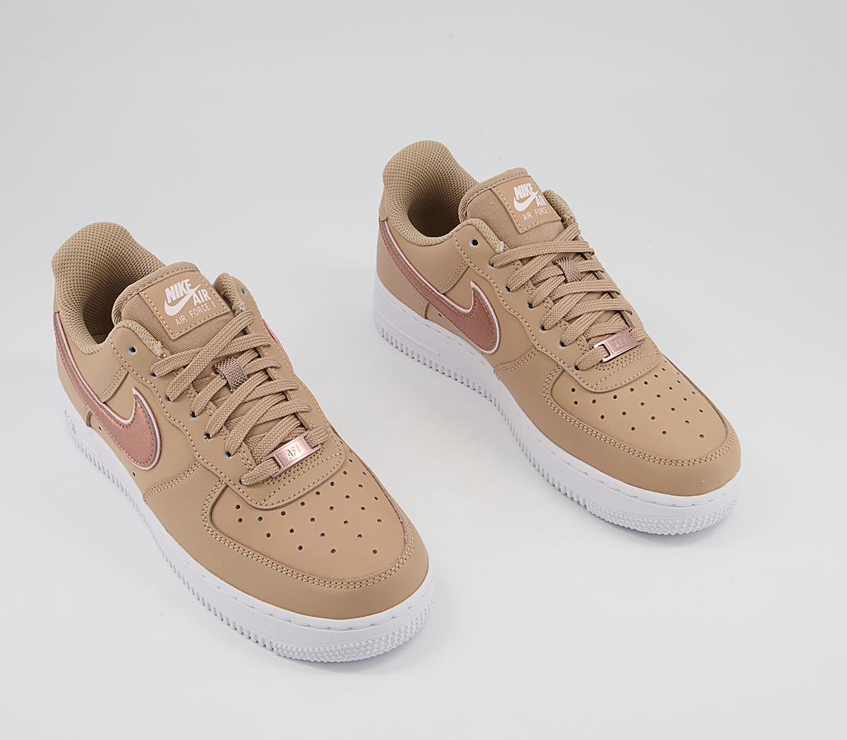 Nike Air Force 1 07 Trainers Nike Air Force 1 07 Trainers Hemp Metalic Rose Gold Soft Pink White