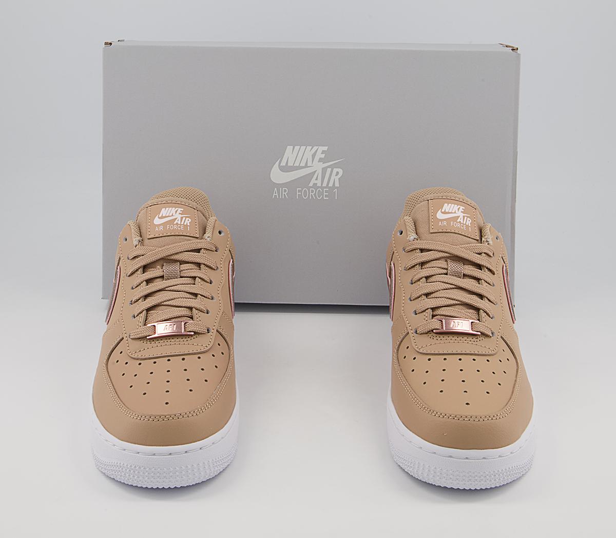 Nike Air Force 1 07 Trainers Nike Air Force 1 07 Trainers Hemp Metalic Rose Gold Soft Pink White