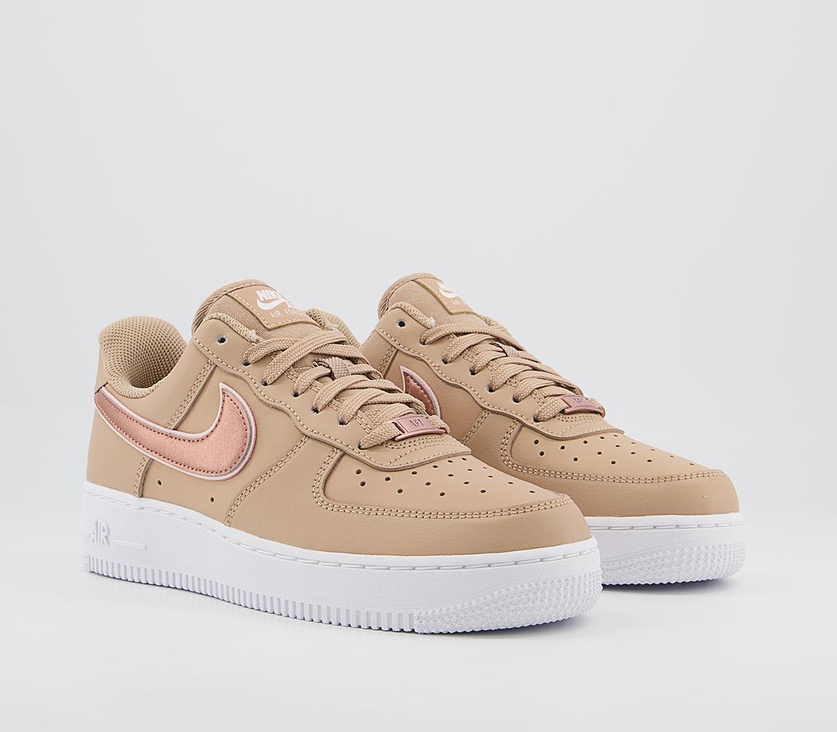 Nike Air Force 1 07 Trainers Nike Air Force 1 07 Trainers Hemp Metalic Rose Gold Soft Pink White