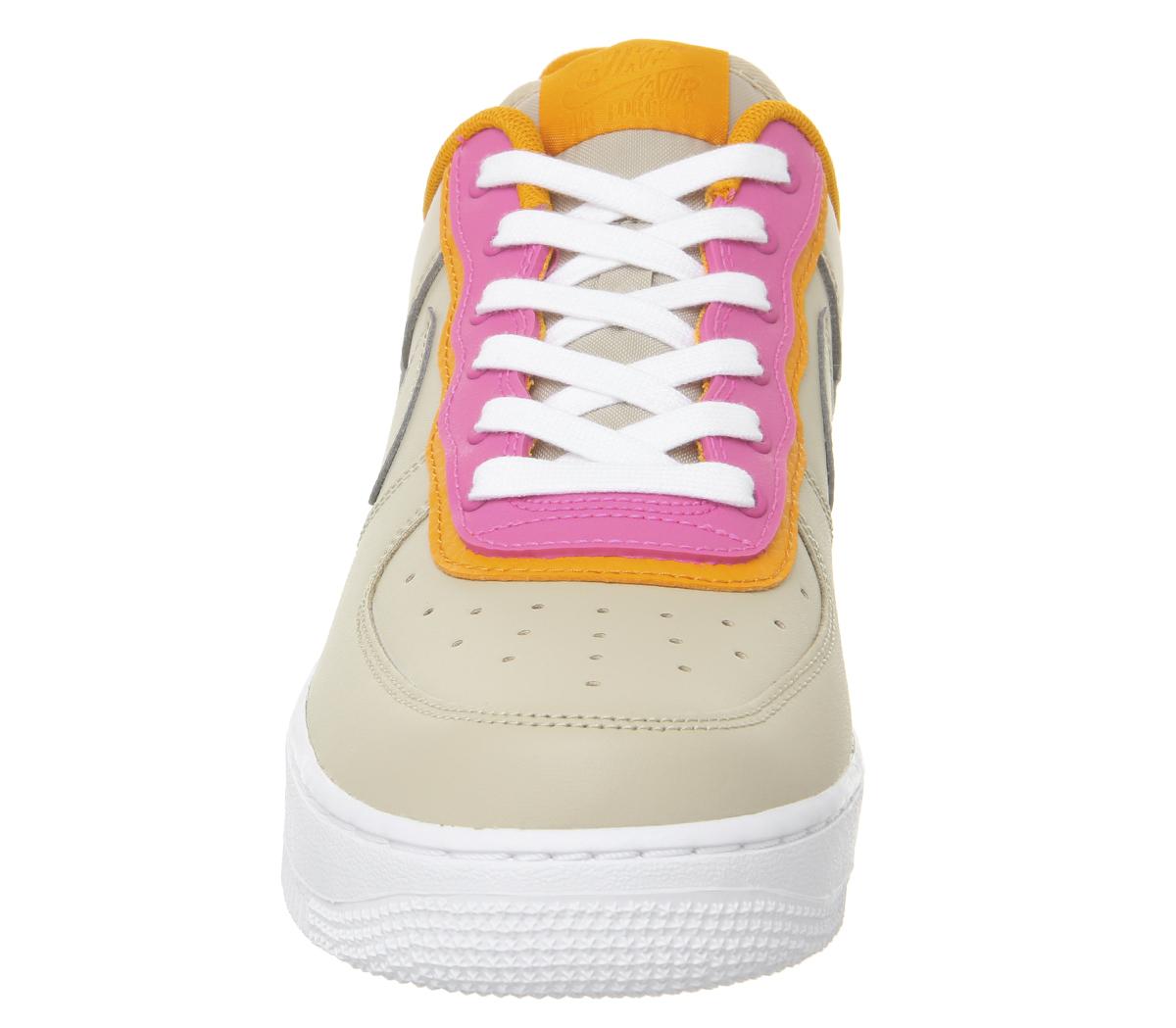 NikeAir Force 1 07Desert Ore Laser Fuchsia Orange Peel