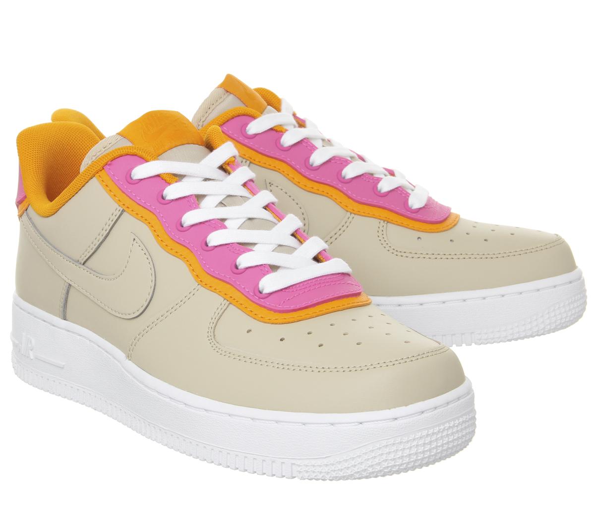 NikeAir Force 1 07Desert Ore Laser Fuchsia Orange Peel