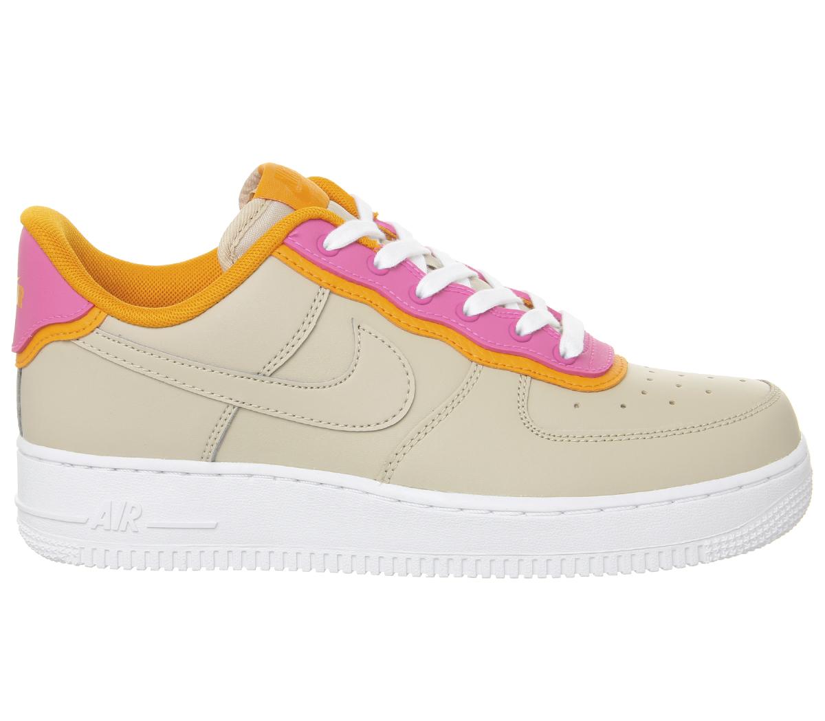 NikeAir Force 1 07Desert Ore Laser Fuchsia Orange Peel