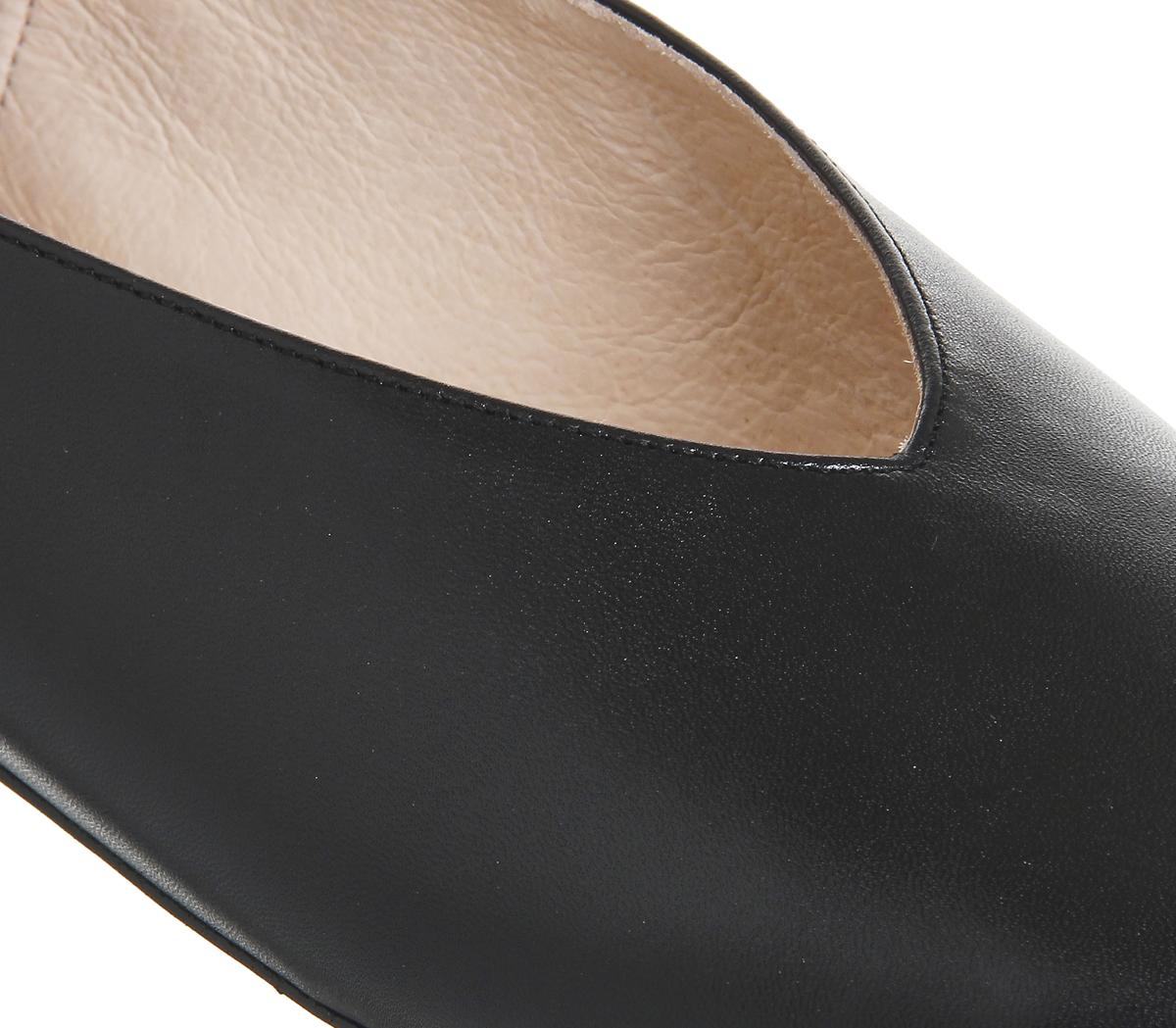 OFFICE Papaya Pointed Flats Black Leather - Flat Shoes for Women