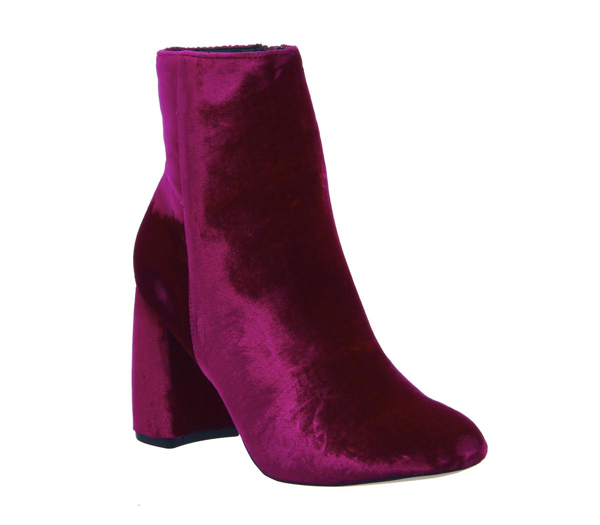 OFFICELiterally High Cut BootsPink Velvet