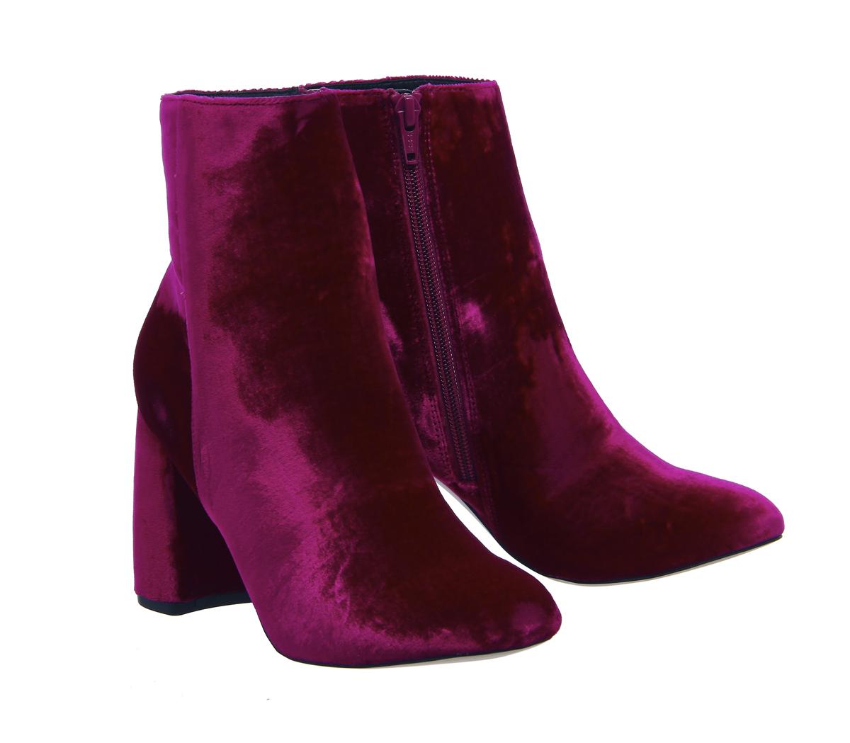 OFFICELiterally High Cut BootsPink Velvet