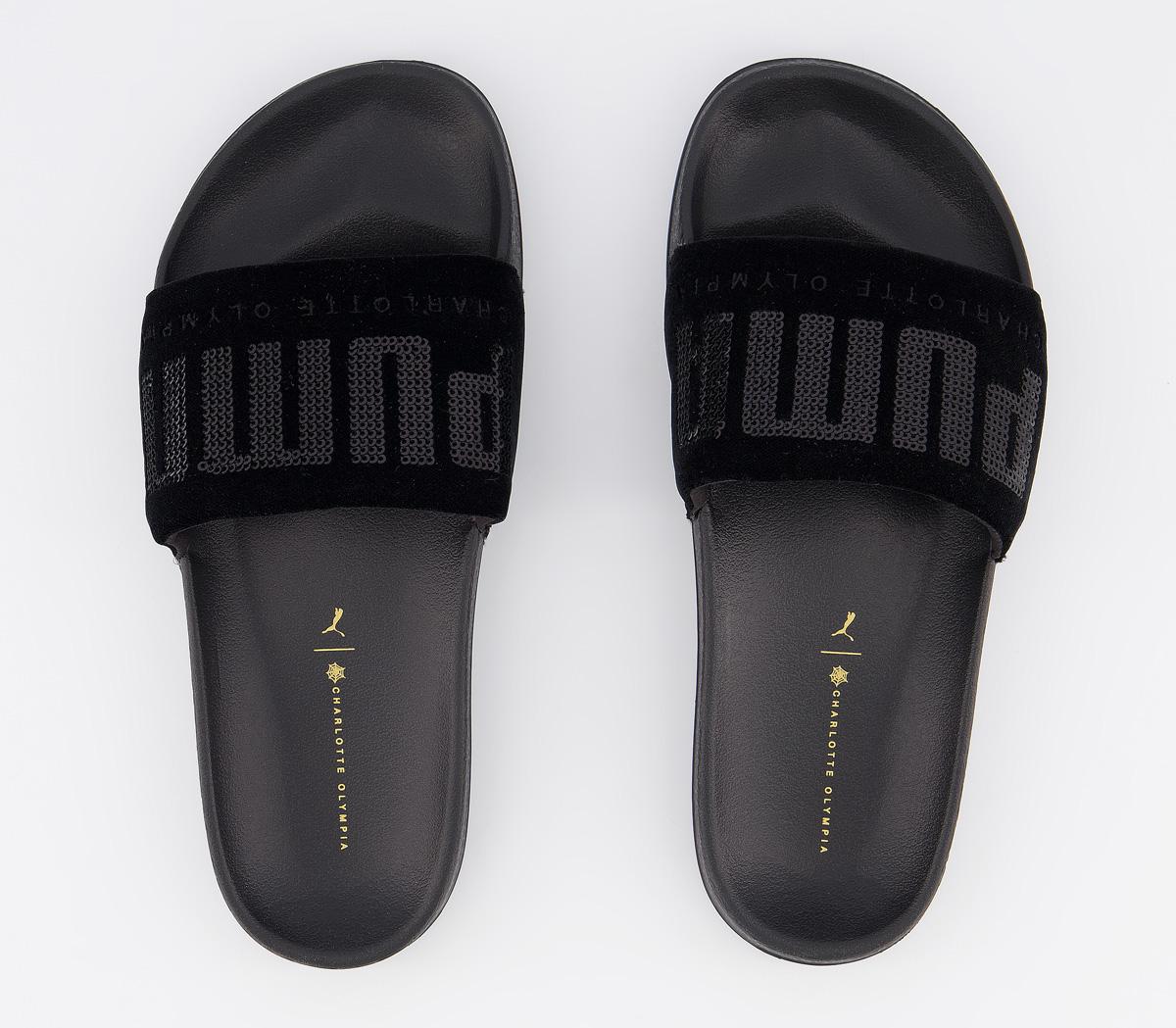 Puma Leadcat Sliders Charlotte Olympia Black Unisex Sports