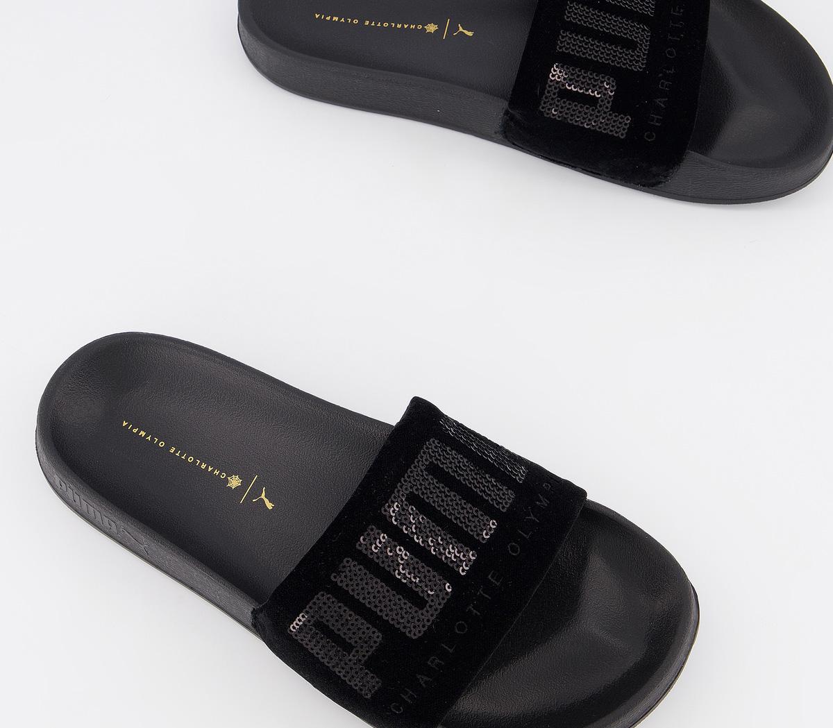 Puma Leadcat Sliders Charlotte Olympia Black Unisex Sports