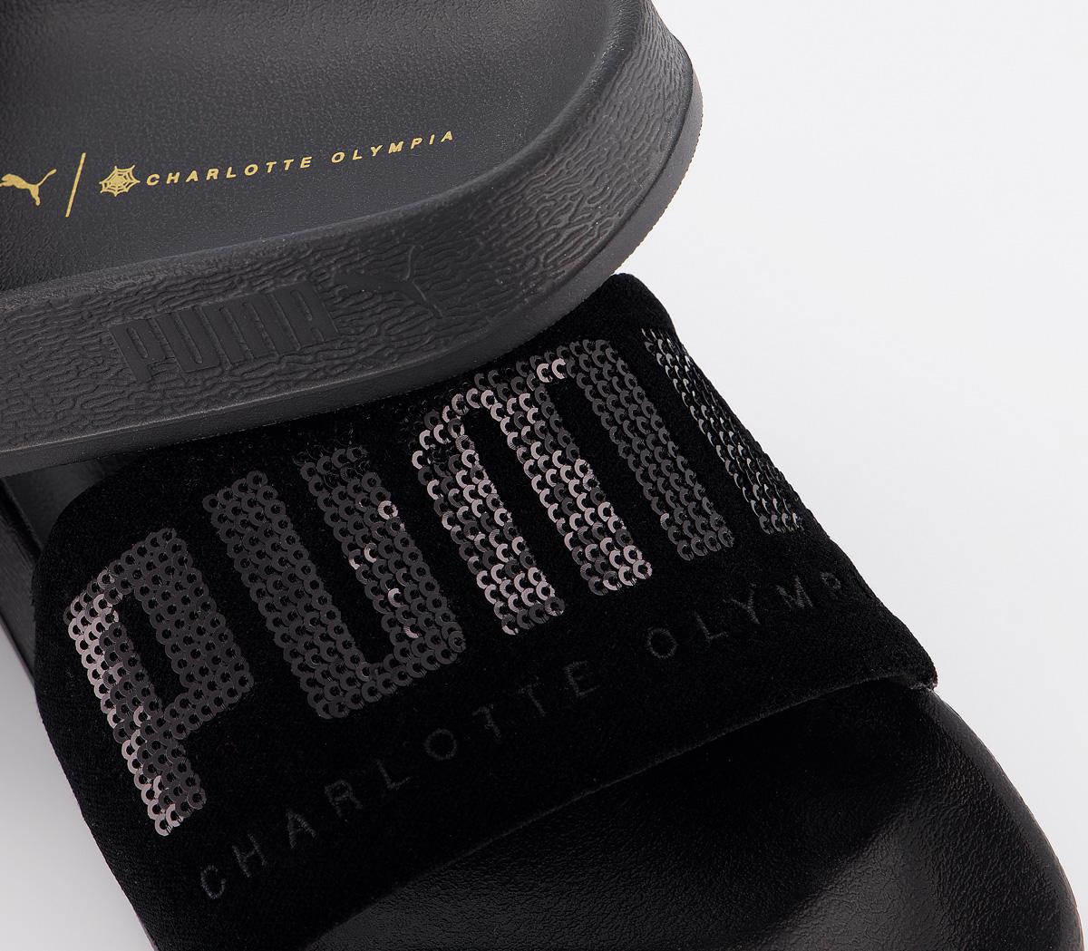 Puma Leadcat Sliders Charlotte Olympia Black Unisex Sports
