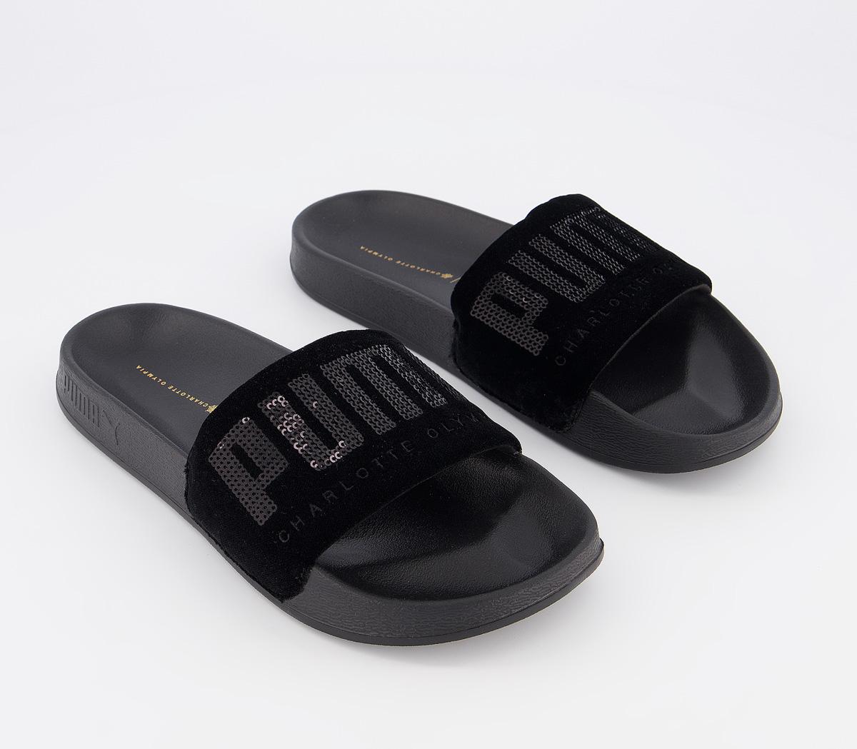 Puma Leadcat Sliders Charlotte Olympia Black Unisex Sports