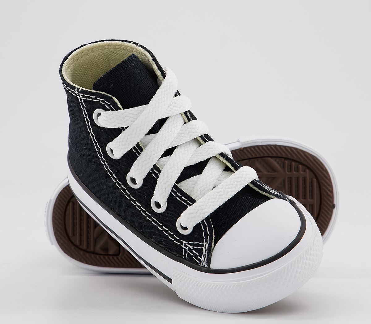 Converse All Star Hi Canvas Infant Trainers Black White - Unisex