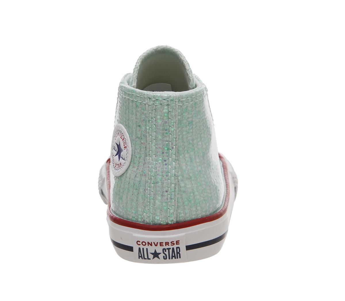 ConverseSmall Star Hi CanvasTeal Tint Glitter White