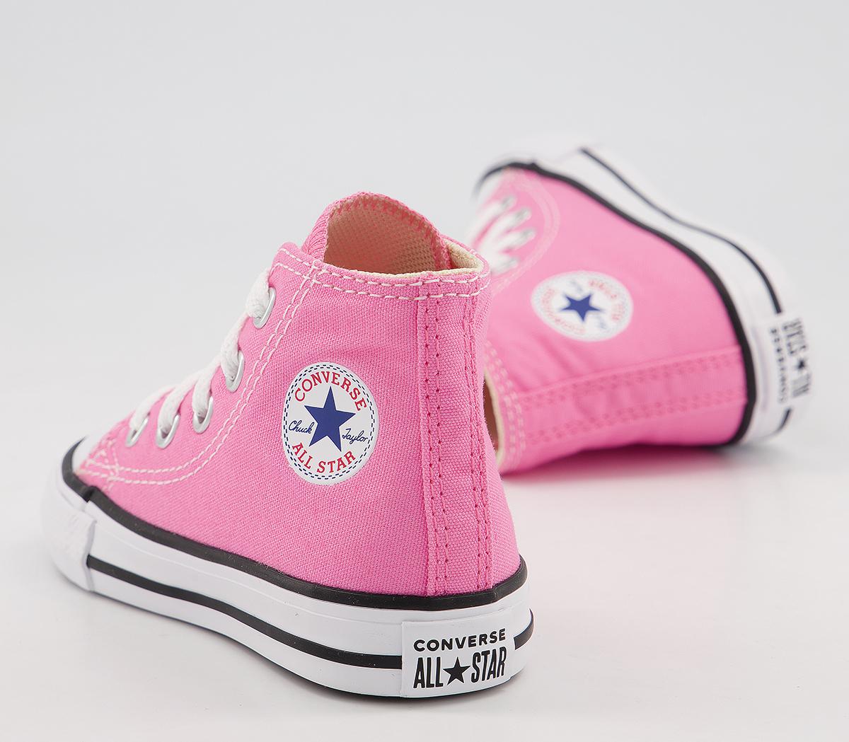 Converse All Star Hi Infant Canvas Trainers Converse All Star Hi Infant Canvas Trainers Pink Canvas