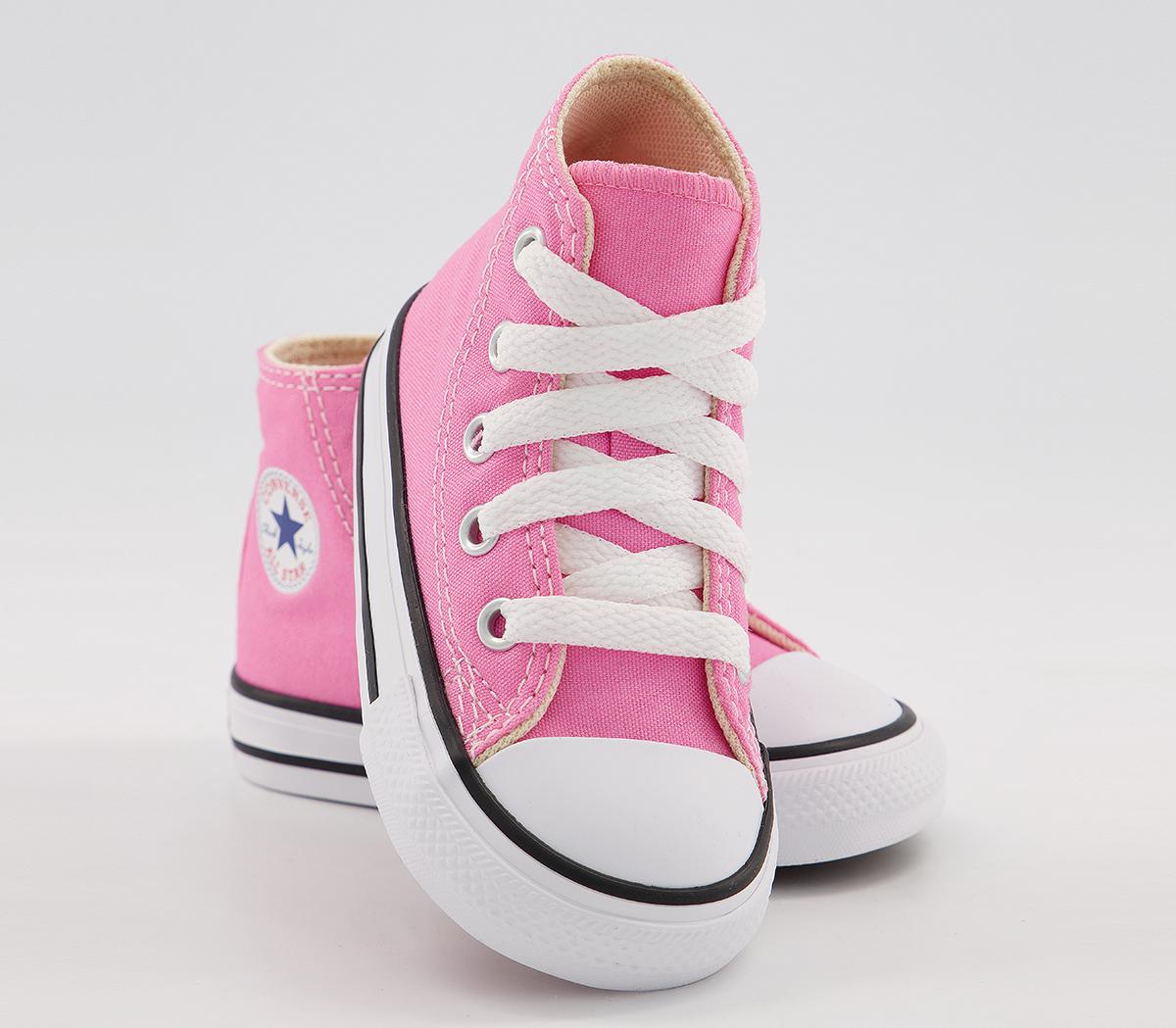 Converse All Star Hi Infant Canvas Trainers Converse All Star Hi Infant Canvas Trainers Pink Canvas