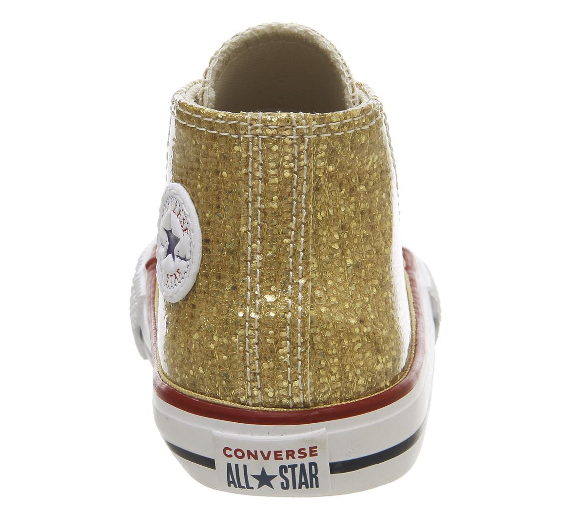 ConverseSmall Star Hi CanvasGold Glitter White