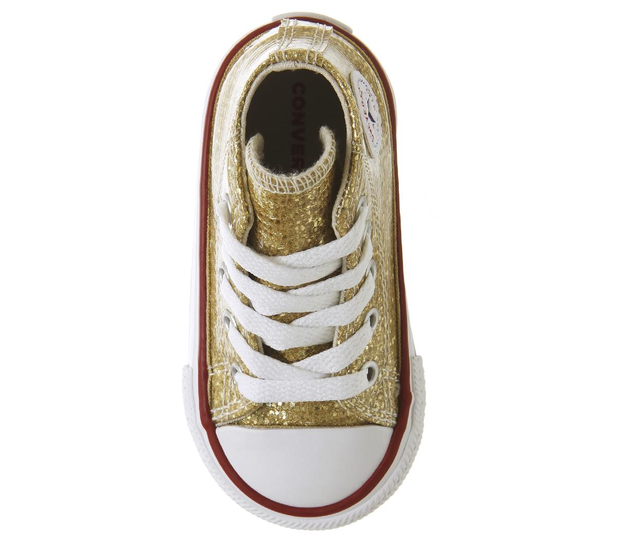 ConverseSmall Star Hi CanvasGold Glitter White