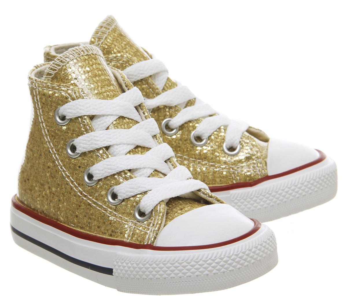 ConverseSmall Star Hi CanvasGold Glitter White
