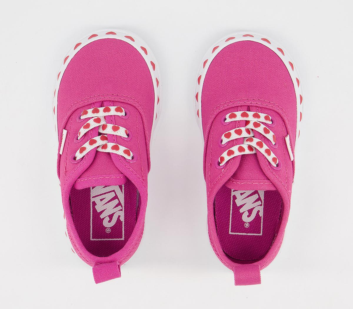 Vans Authentic Toddler Trainers Vans Authentic Toddler Trainers Heart Foxing Fuchsia Purple High Risk Red