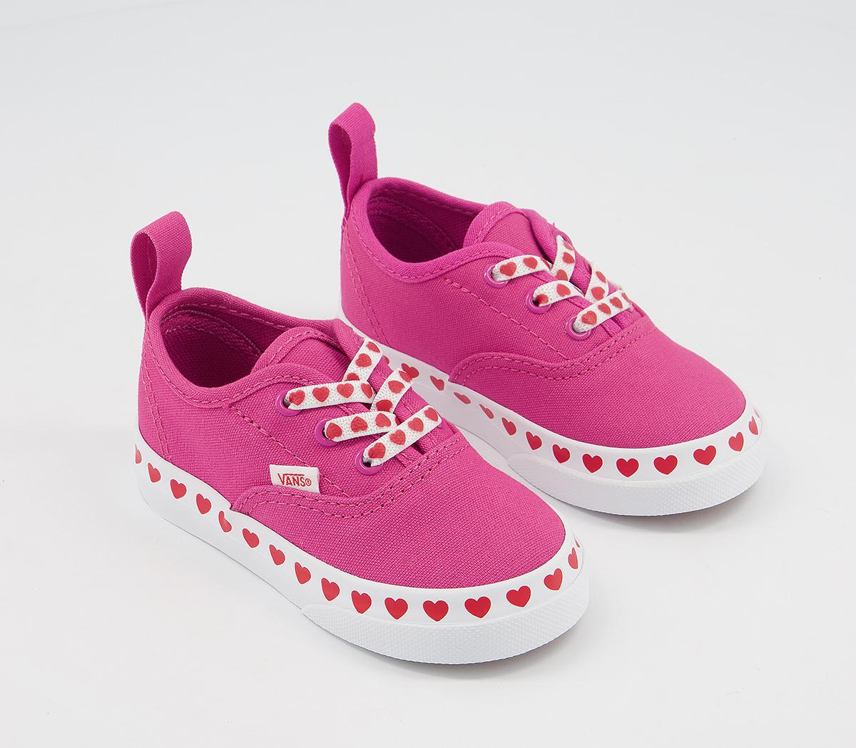 Vans Authentic Toddler Trainers Vans Authentic Toddler Trainers Heart Foxing Fuchsia Purple High Risk Red