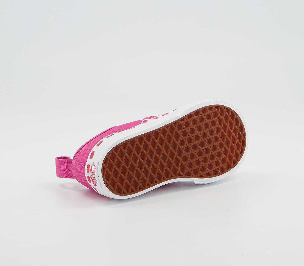 Vans Authentic Toddler Trainers Vans Authentic Toddler Trainers Heart Foxing Fuchsia Purple High Risk Red