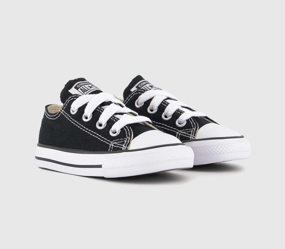 Converse Kids All Star Low Black And White Canvas Trainers, 3 Infant