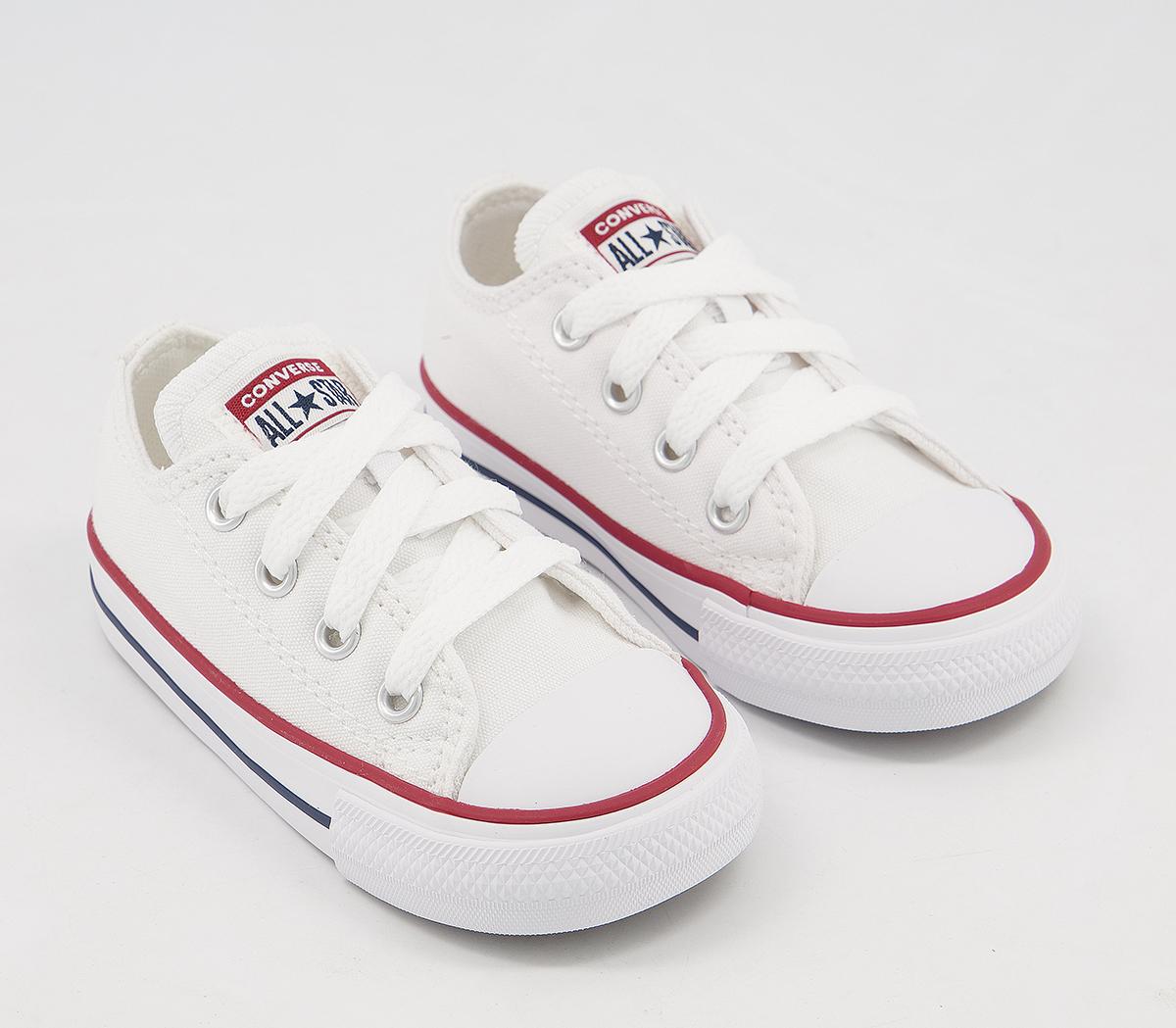 Converse Kids White All Star Low Shoes, 3 Infant-10 Youth, 5 Infant