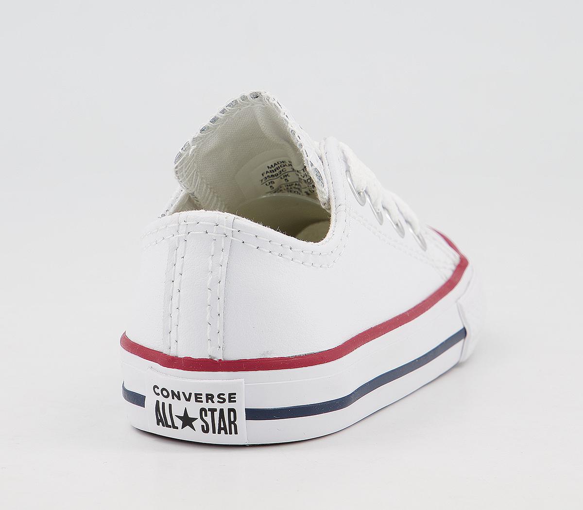 Converse All Star Low Infant Trainers Converse All Star Low Infant Trainers Optical White Leather