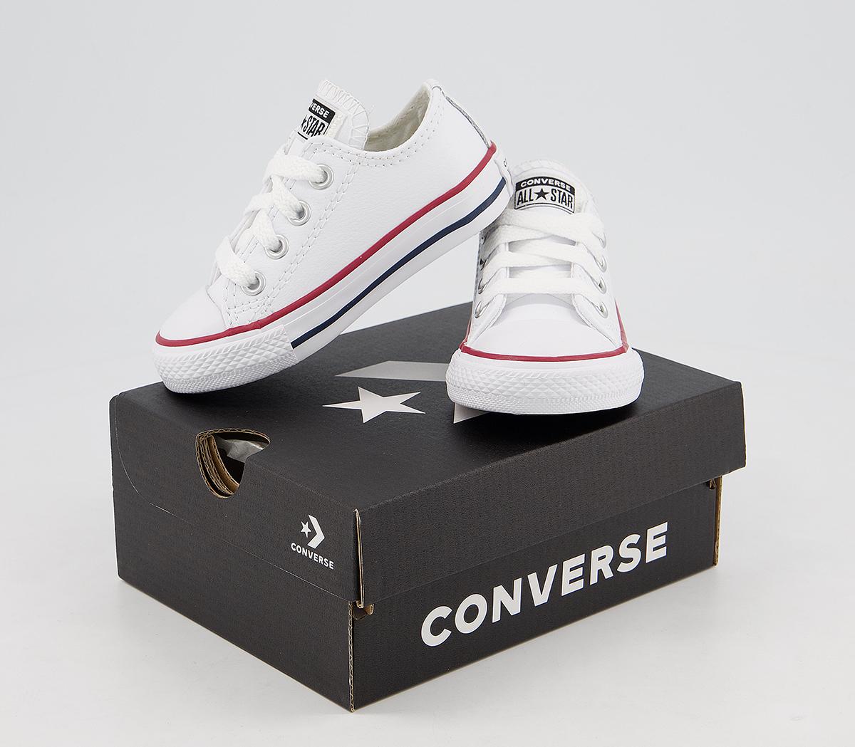 Converse All Star Low Infant Trainers Converse All Star Low Infant Trainers Optical White Leather