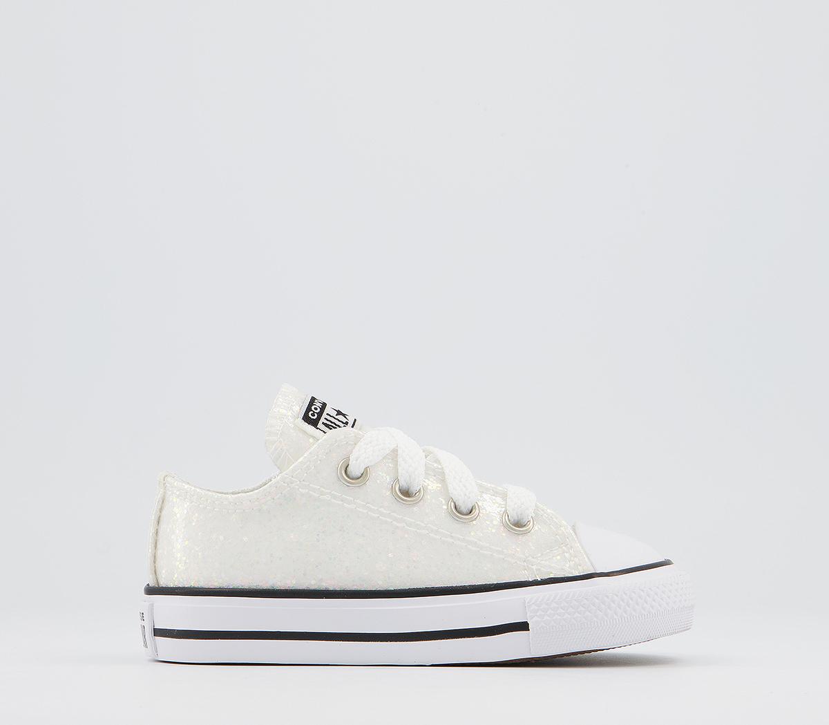 ConverseAll Star Low Infant TrainersWhite Black Glitter Exclusive