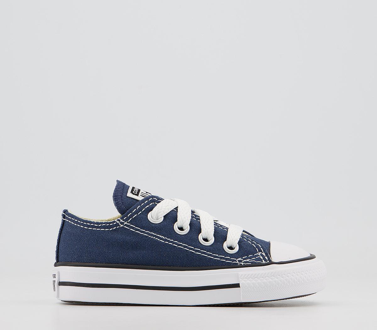 Kids Converse Baby Boys All Star Low Infant Shoes In Navy Blue And White