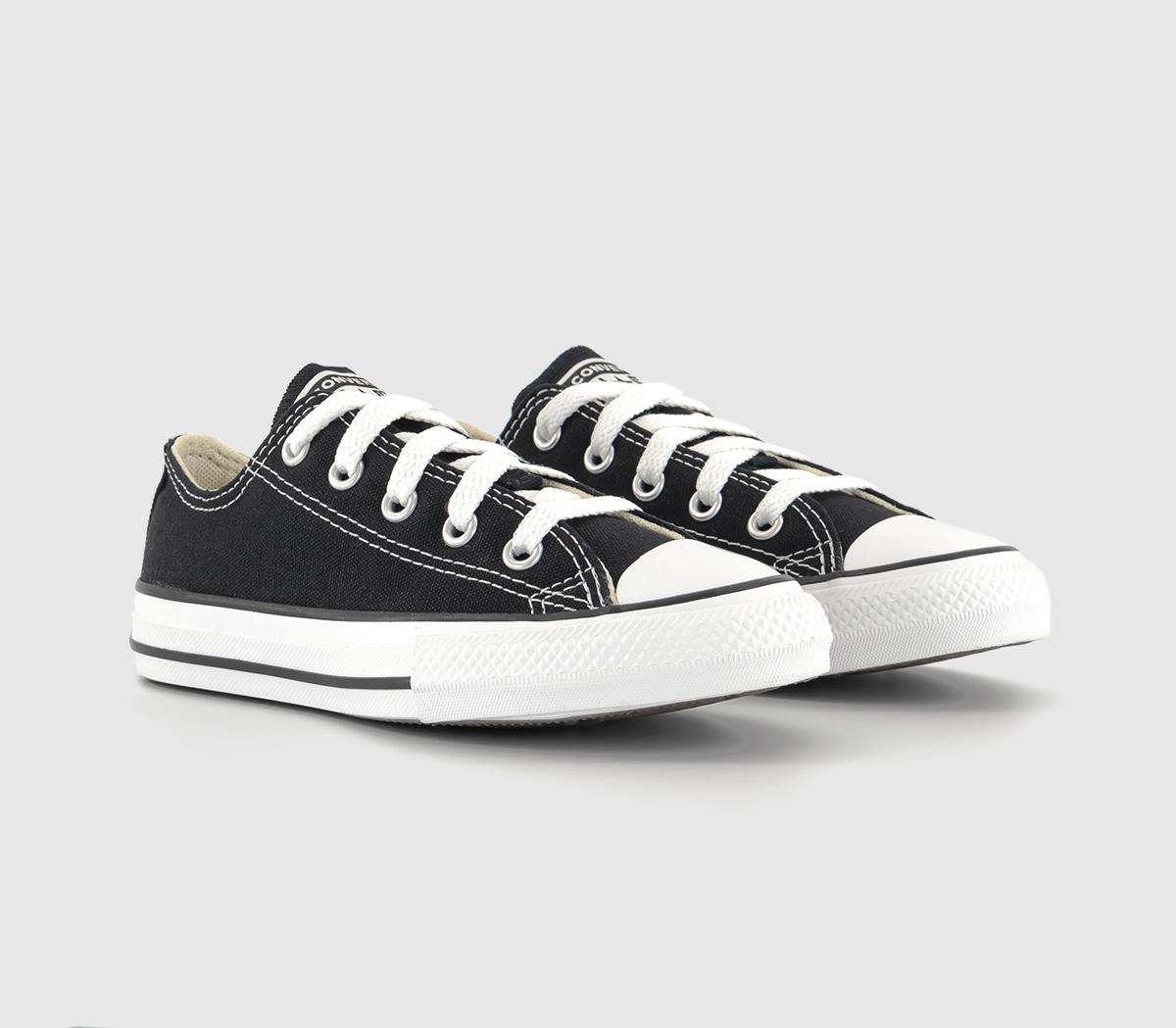 Converse Kids All Star Low Black Canvas Trainers, 12 Youth