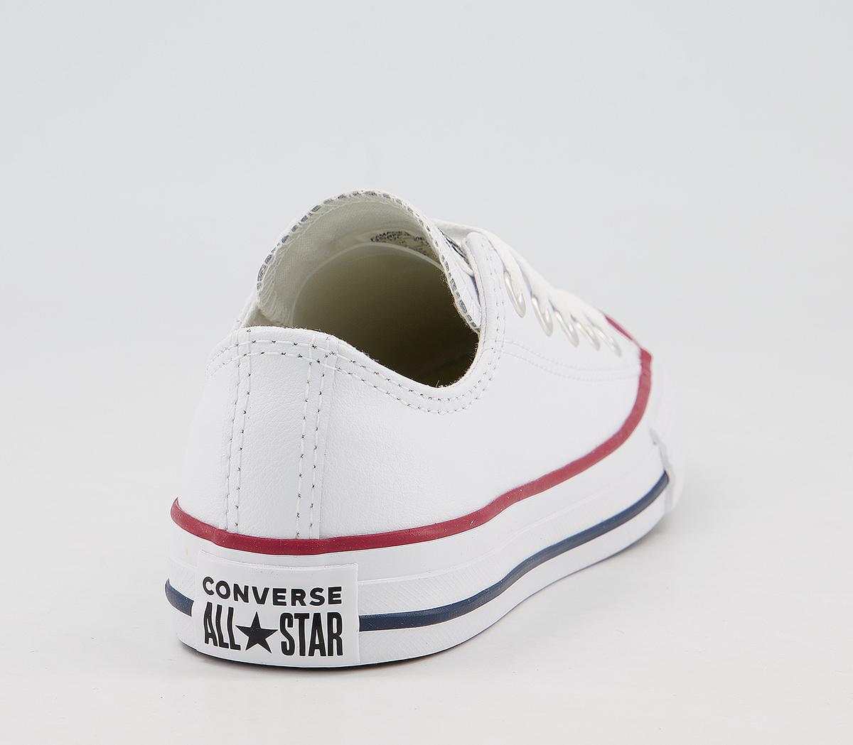 Converse All Star Low Youth Trainers Converse All Star Low Youth Trainers Optical White Leather