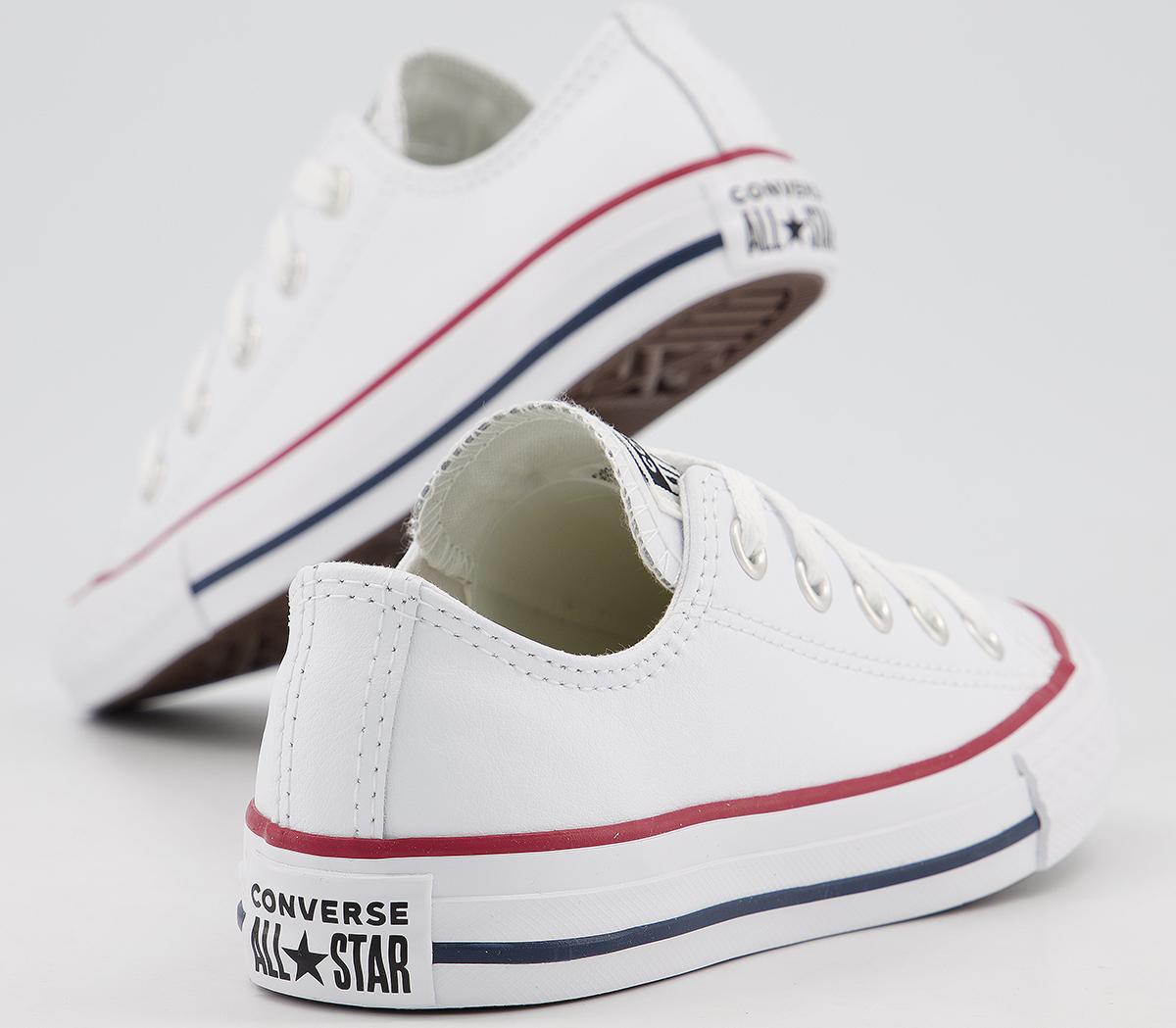 Converse All Star Low Youth Trainers Converse All Star Low Youth Trainers Optical White Leather