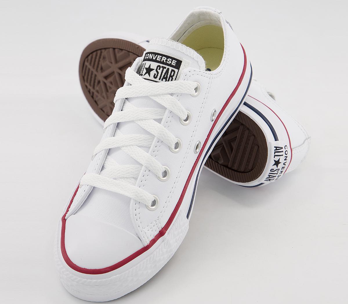 Converse All Star Low Youth Trainers Optical White Leather - Unisex