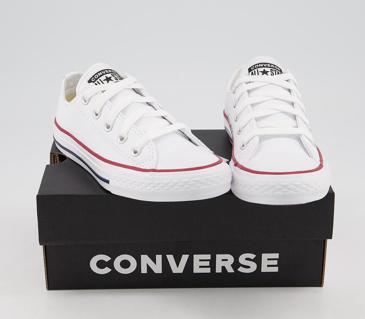 Converse All Star Low Youth Trainers Converse All Star Low Youth Trainers Optical White Leather