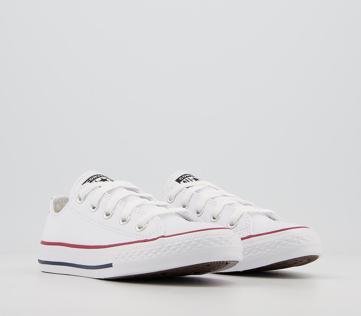 Converse All Star Low Youth Trainers Converse All Star Low Youth Trainers Optical White Leather