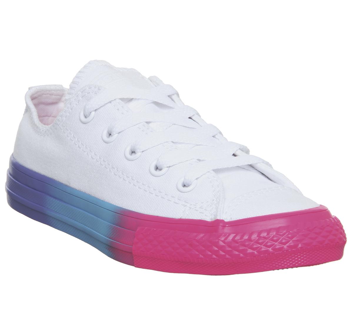 ConverseAll Star Low Youth TrainersWhite Racer Pink Black