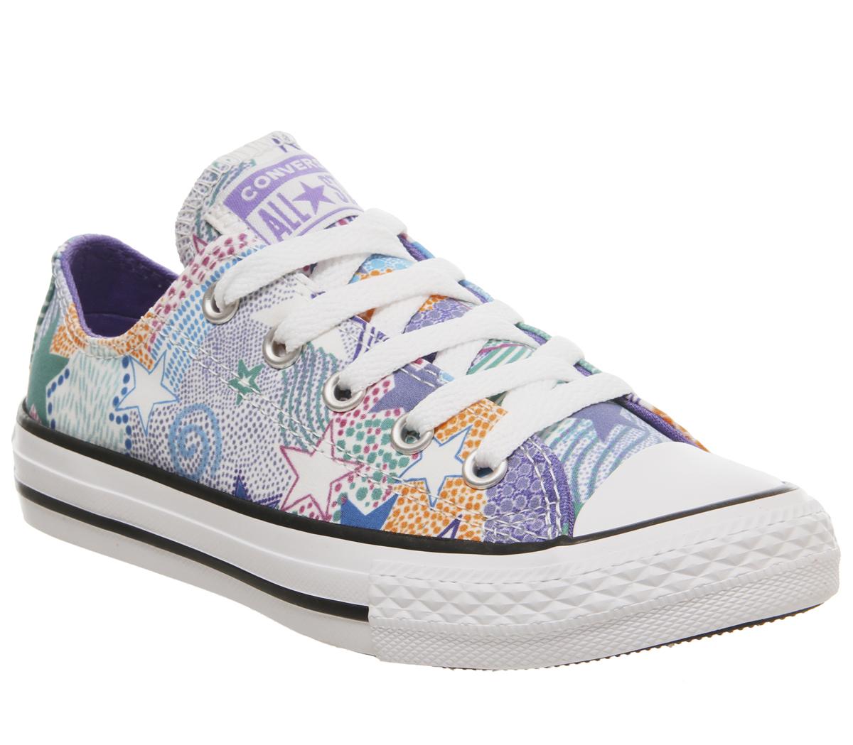 ConverseAll Star Low Youth TrainersWhite Wild Lilac Black