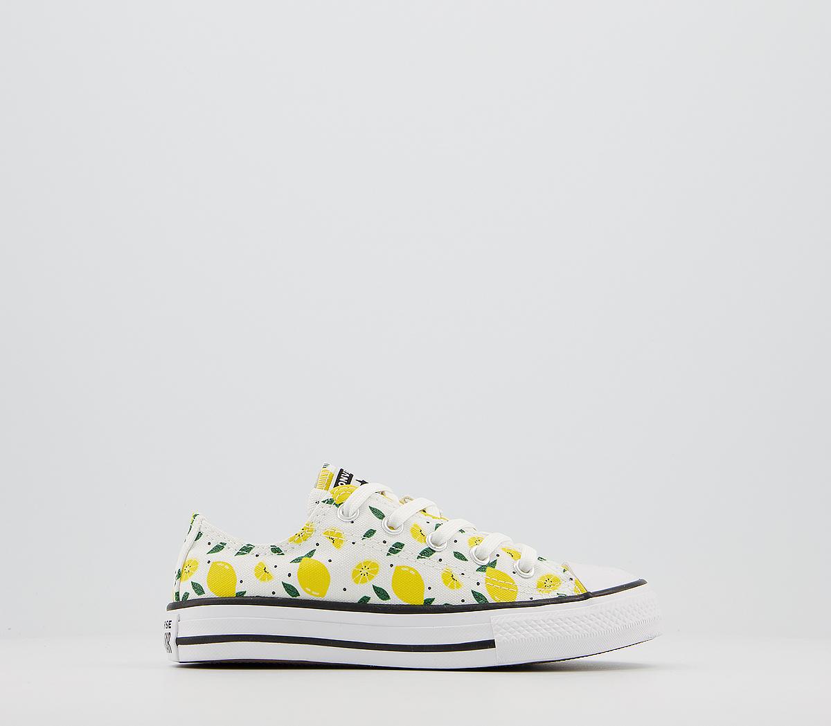 ConverseAll Star Low Youth TrainersWhite Yellow Green Lemon