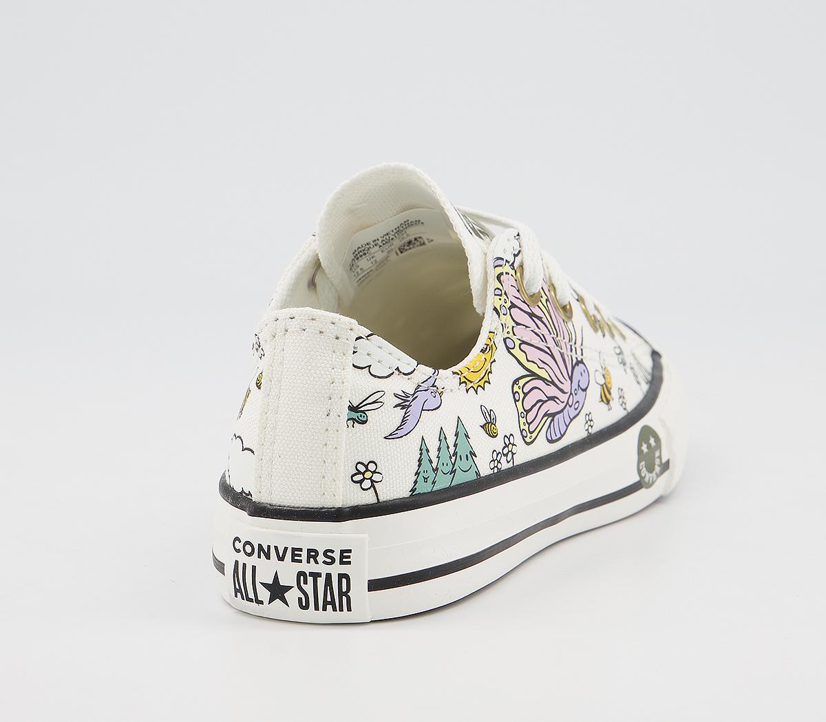 ConverseAll Star Low Youth TrainersVintage White Moonstone Violet Camp