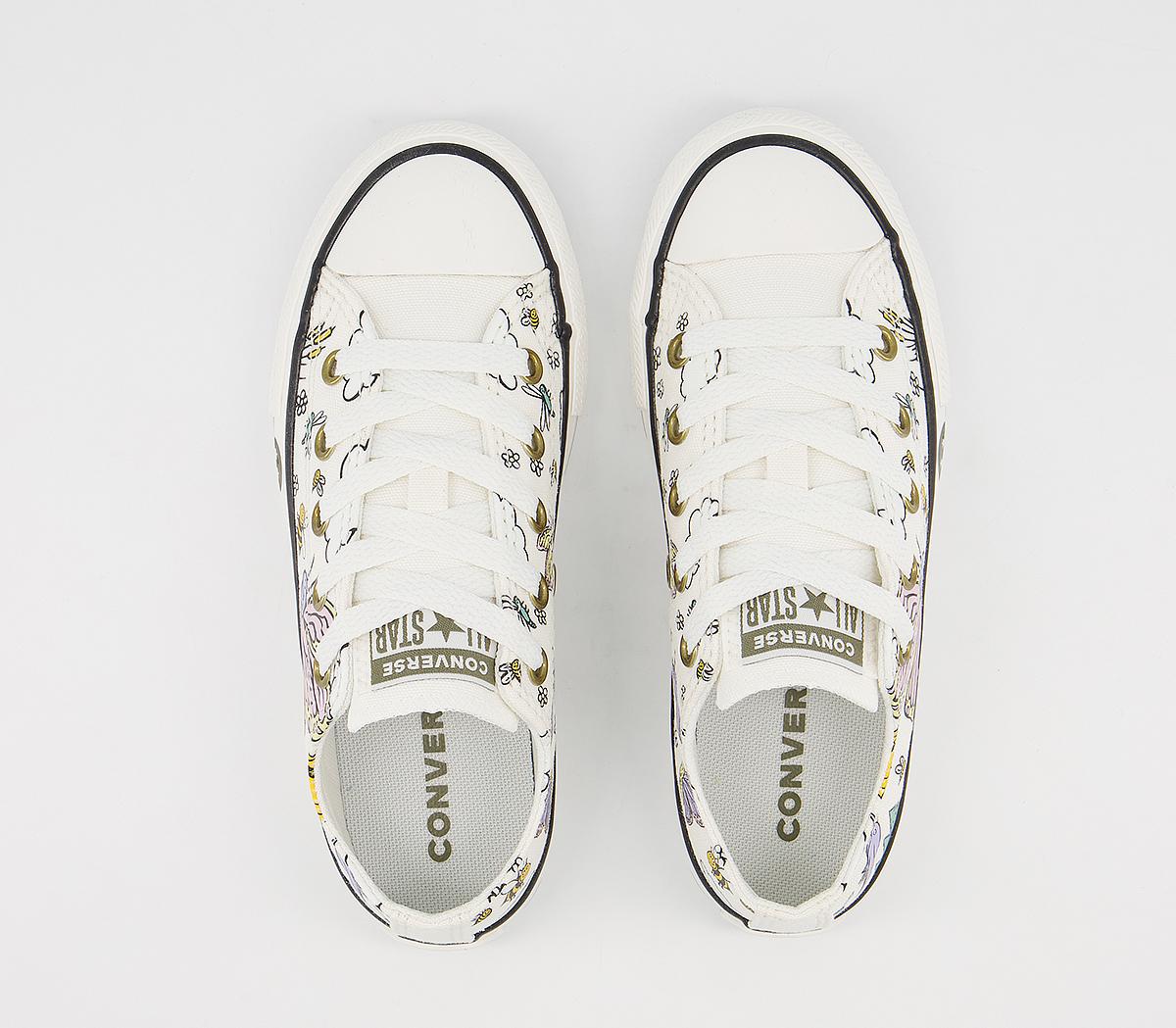 ConverseAll Star Low Youth TrainersVintage White Moonstone Violet Camp