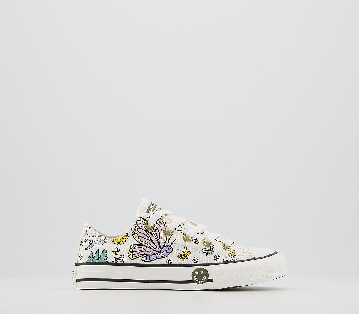 ConverseAll Star Low Youth TrainersVintage White Moonstone Violet Camp
