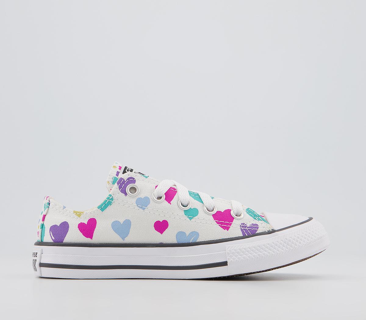 ConverseAll Star Low Youth TrainersWhite Natural Ivory Storm Wind Hearts