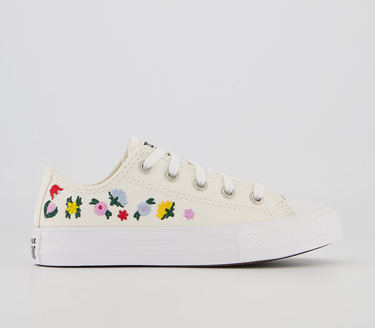 ConverseAll Star Low Youth TrainersVintage White Floral Festival