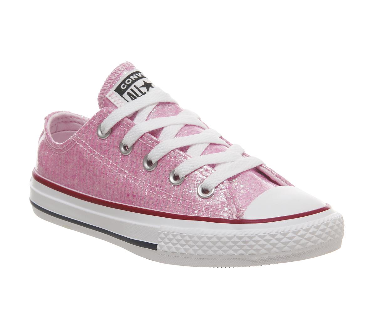 ConverseAll Star Low Youth TrainersPink Foam Glitter White