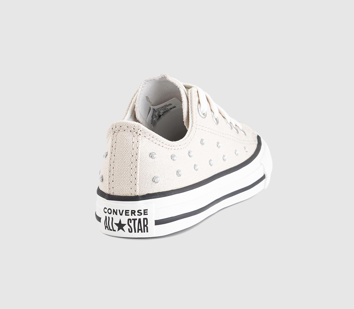 ConverseAll Star Low Youth TrainersClassic Ecru Vintage White Stud